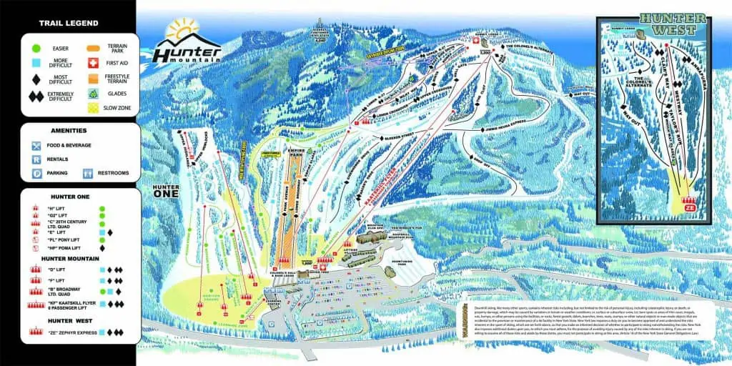 Hunter Mountain Ski Map Ski Or Snowboard Day Trip In New York - Newyork.com.au
