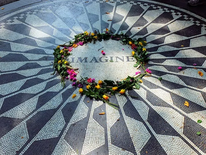 strawberry fields in the morning in central park