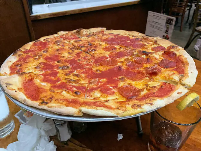 Dining with kids in NYC - Pizza at Johns