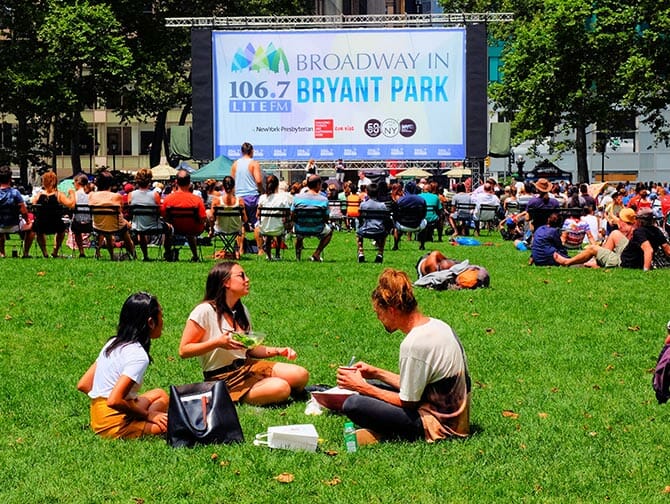 Broadway in Bryant Park