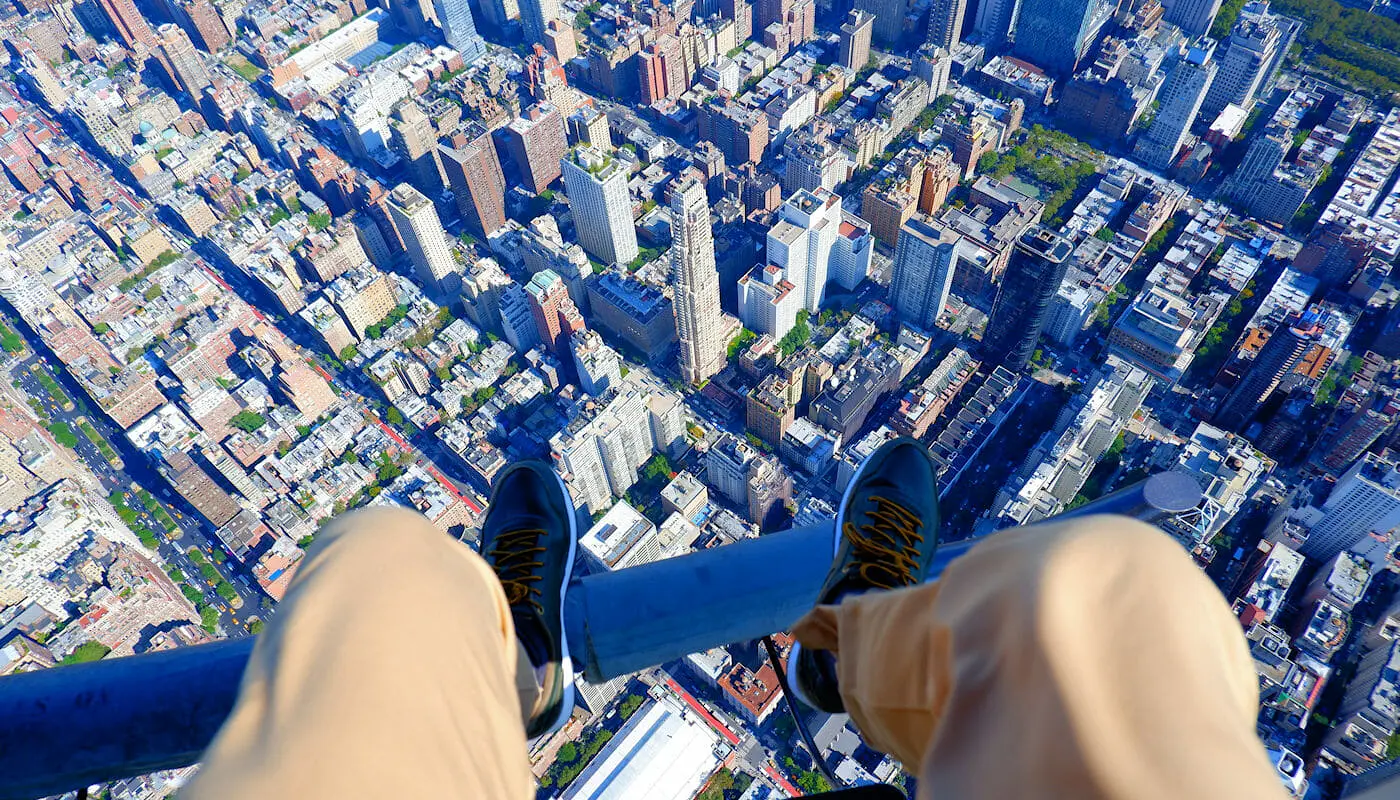 No Door Helicopter Tour in New York - Shoe Selfie