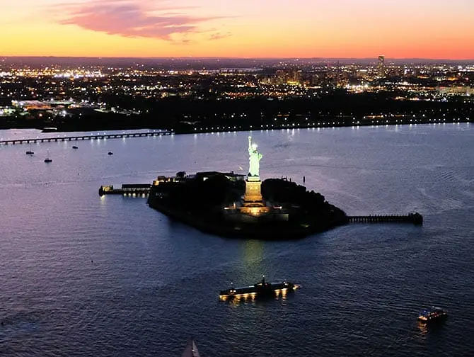 New York Night Helicopter Tour - Statue of Liberty