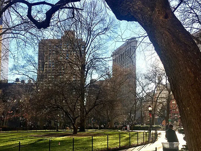 Flatiron Building in New York Madison Square Park