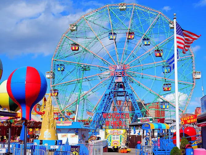 Denos Wonder Wheel Amusement Park in Coney Island