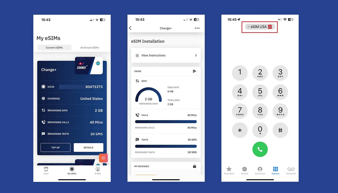 Buying eSIM for the USA with data calls and texts - Overview