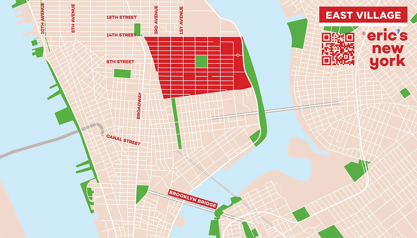 East Village in New York - Free Map