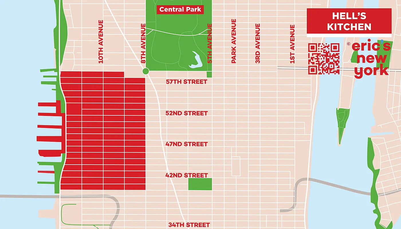 Hells Kitchen in New York - Free Map